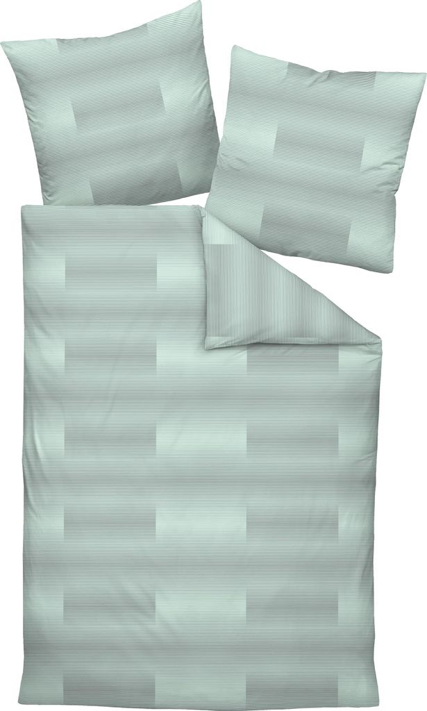 Janine Design Bettwäsche-Garnitur Mako-Satin 45105 MILANO Farbe grün limette Größe 155x220+80x80