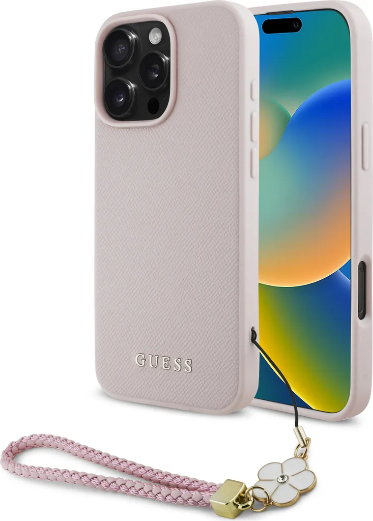 Coque Antichoc iPhone 16 Pro Guess MagSafe Rose : Style et Sécurité