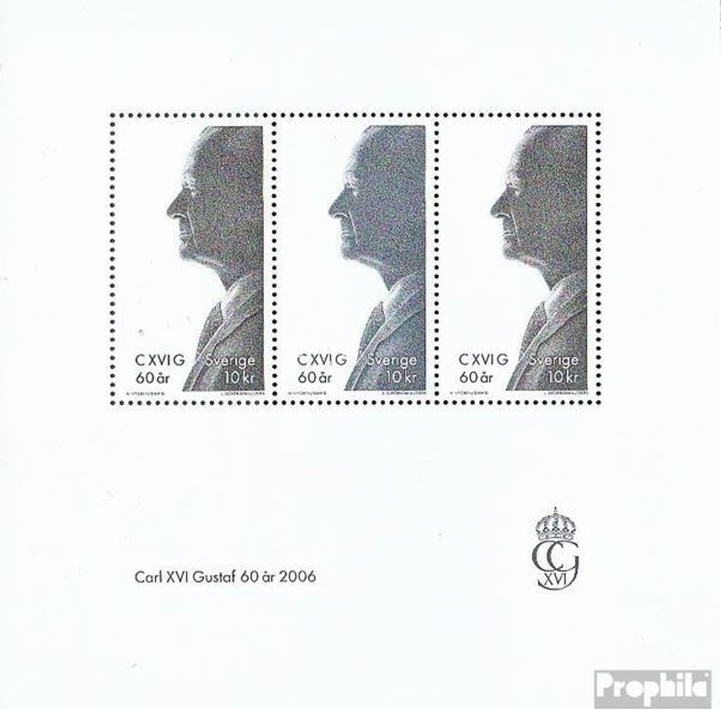 Briefmarken Schweden 2006 Mi Block22 (kompl.Ausg.) postfrisch Gustaf