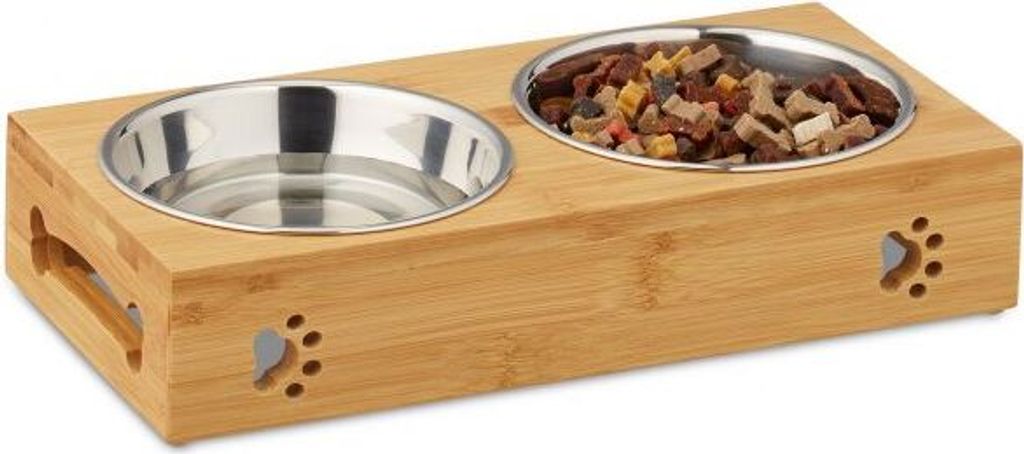 relaxdays Doppelte Futterbar für Hunde