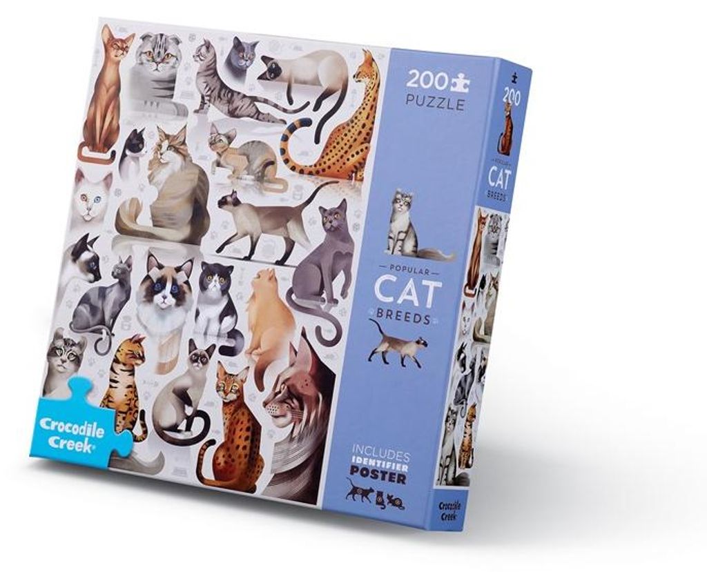 Crocodile Creek Puzzle Katzen - 200 Teile - Tierpuzzle ab 8 Jahren