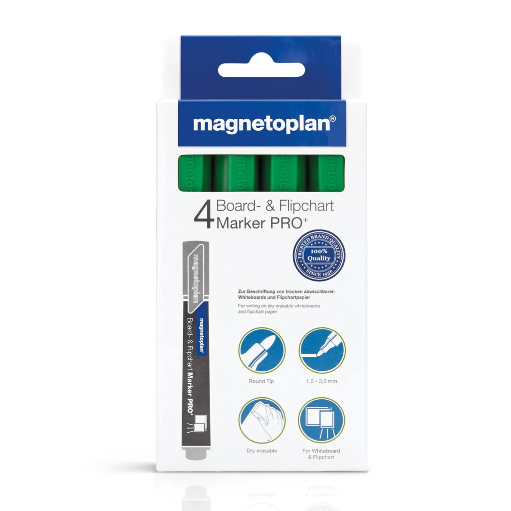 Marqueur Vert pour Réunion et Conférence sur Tableau Magnetoplan PRO+ - 8