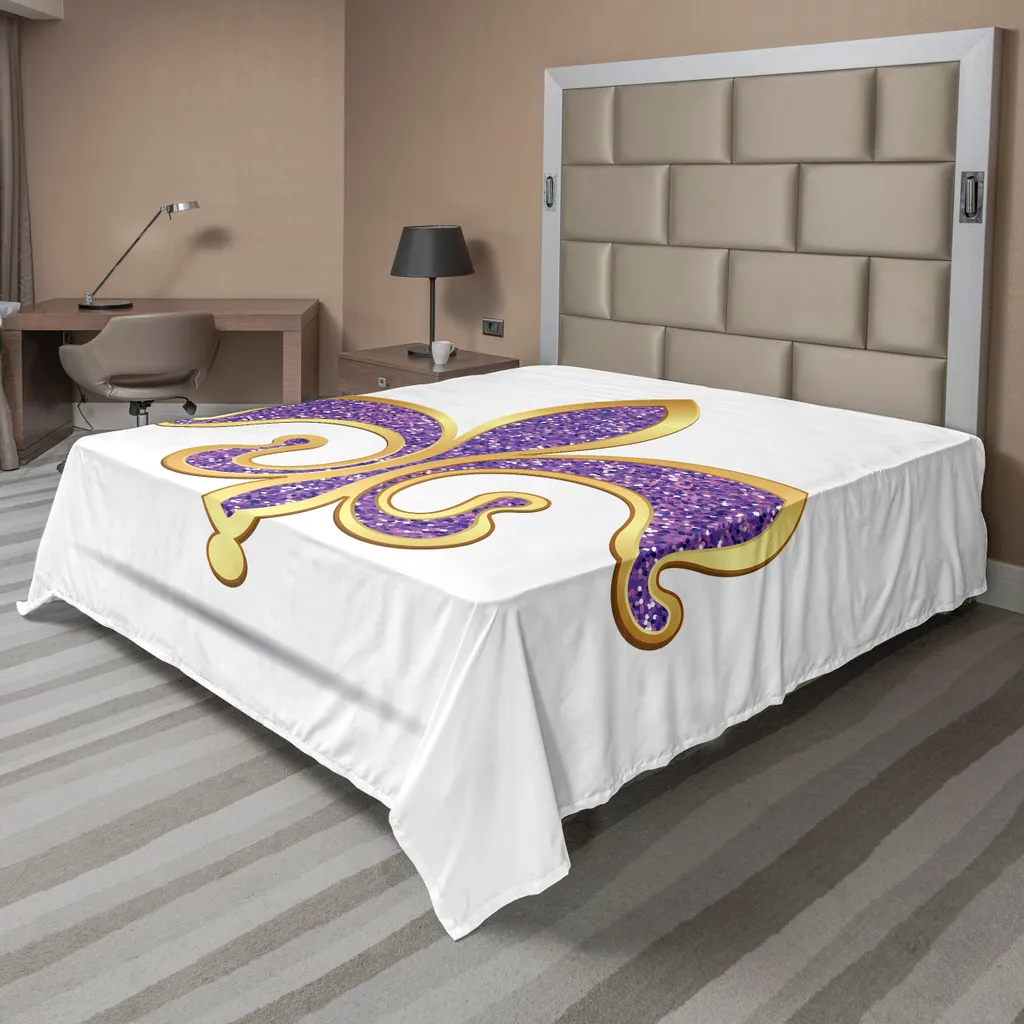 Drap de Lit Décoratif pour Sommeil Paisible - Motif Fleur De Lis