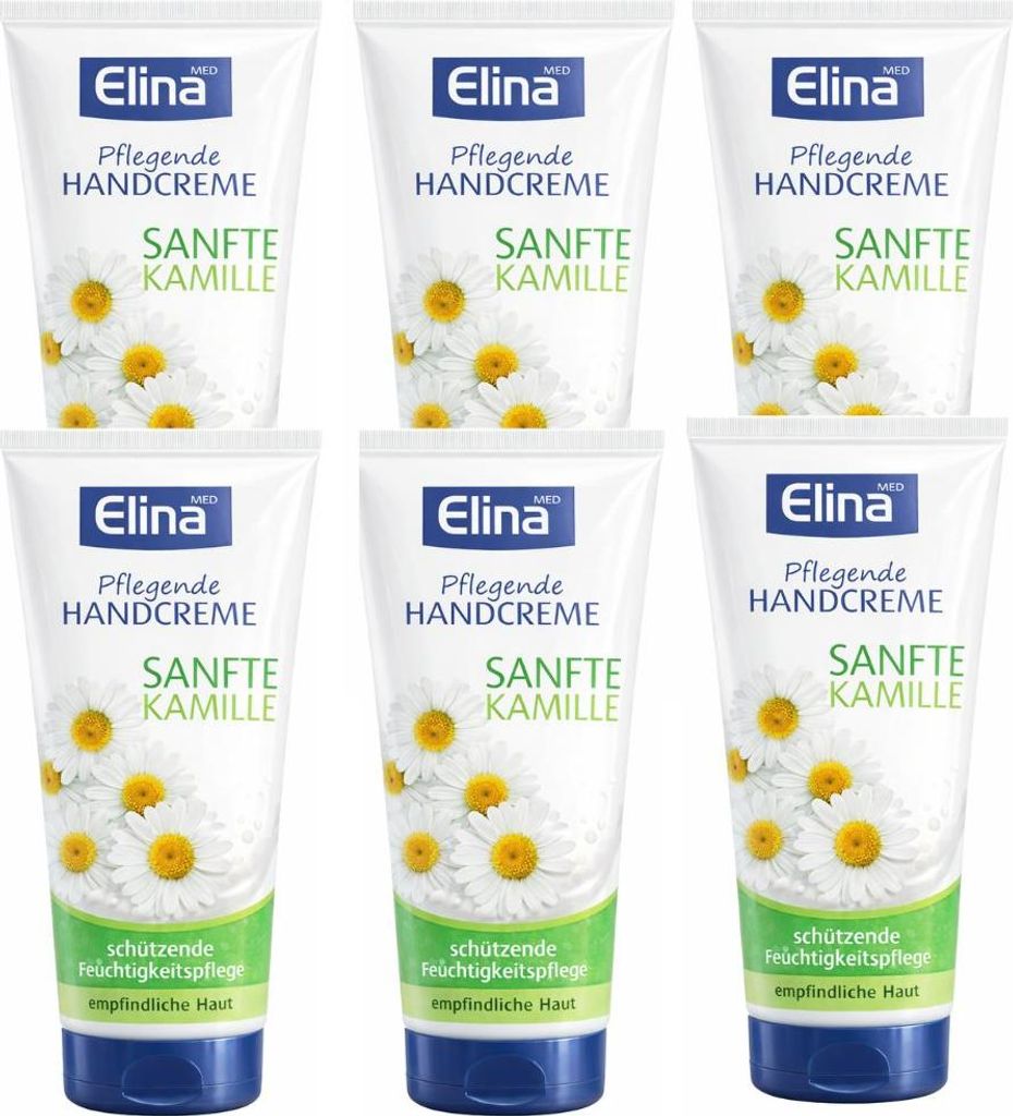 6x75 ml Elina Med Hand & Nagelcreme Kamille