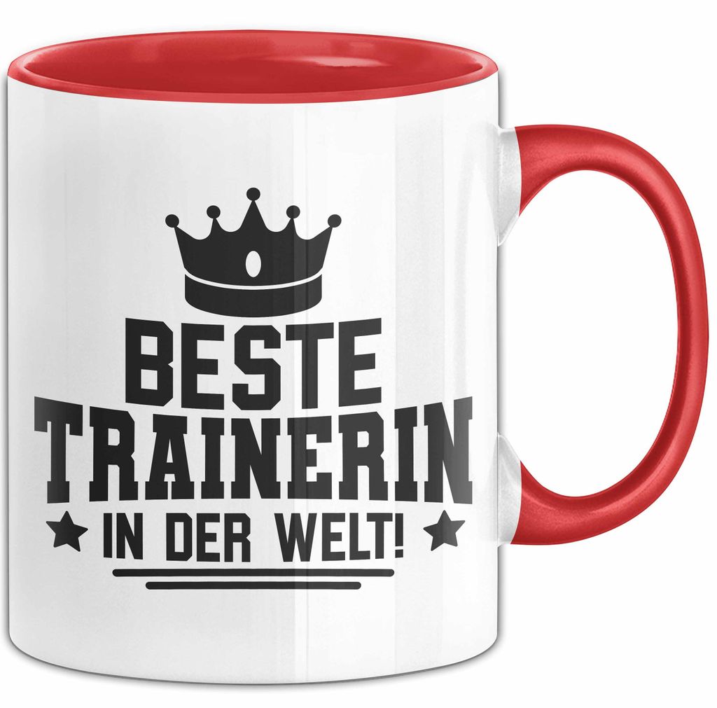 Trainerin Tasse Geschenk Beste Trainerin In Der Welt Fussball Handball Hockey Trainerin (Rot)