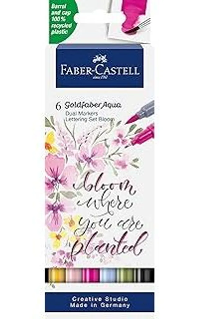 Faber-Castell 164524 Goldfaber Aqua Dual: Set 6 Pennarelli Lettering