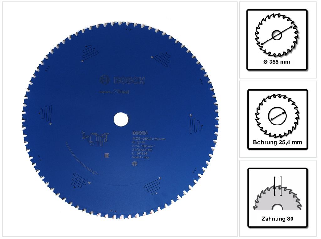 Lame de scie circulaire Bosch Expert for Steel, 355 x 25,4 Image du produit 