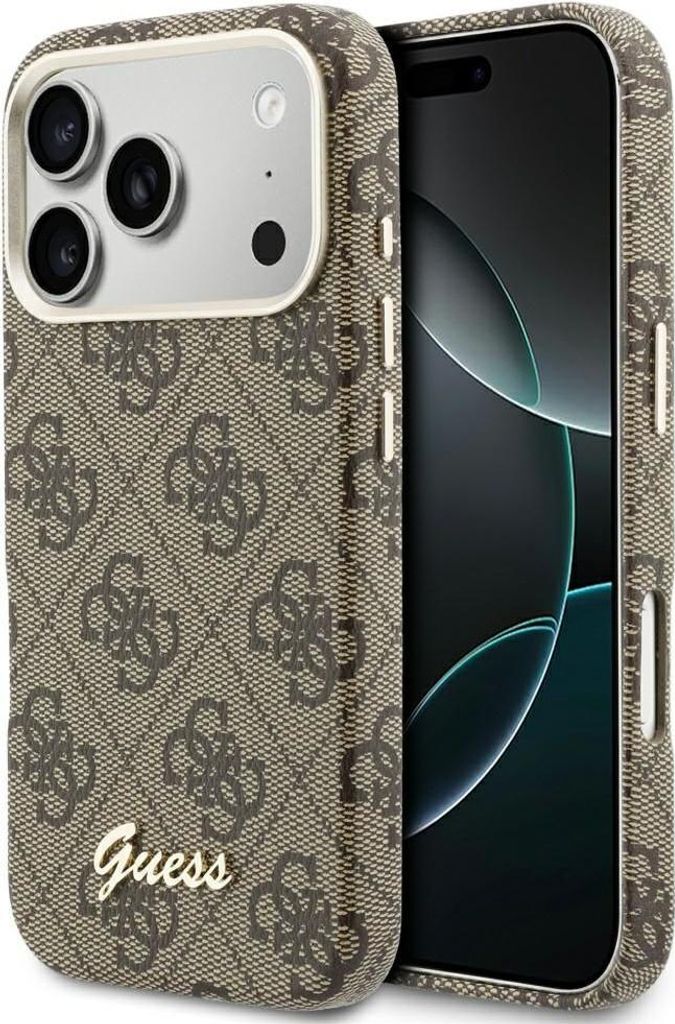 GUESS case passend für IPHONE 17 Pro Max kompatibel mit MagSafe GUHMP17X5P4FWMSW (PU FW 4G Script) brown