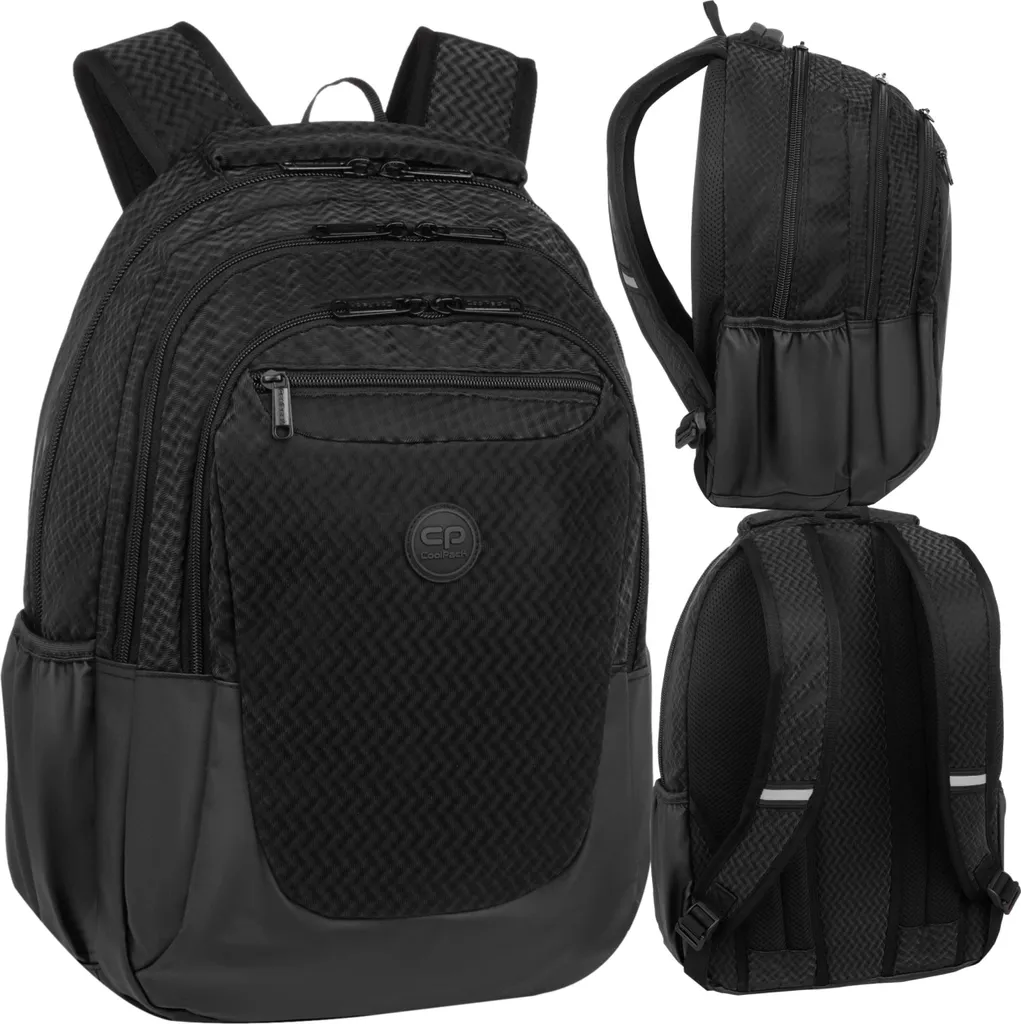 Sac à dos CoolPack SOUL 18 TRACE NET noir ergonomique de 27L - 14