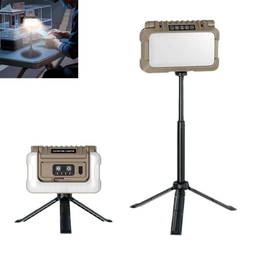 LED Arbeitsleuchte Akku 1000lm wiederaufladbar Werkstattlampe 4800mAh dimmbar faltbar mit Stativ Haken Camping Garage Reparatur Licht