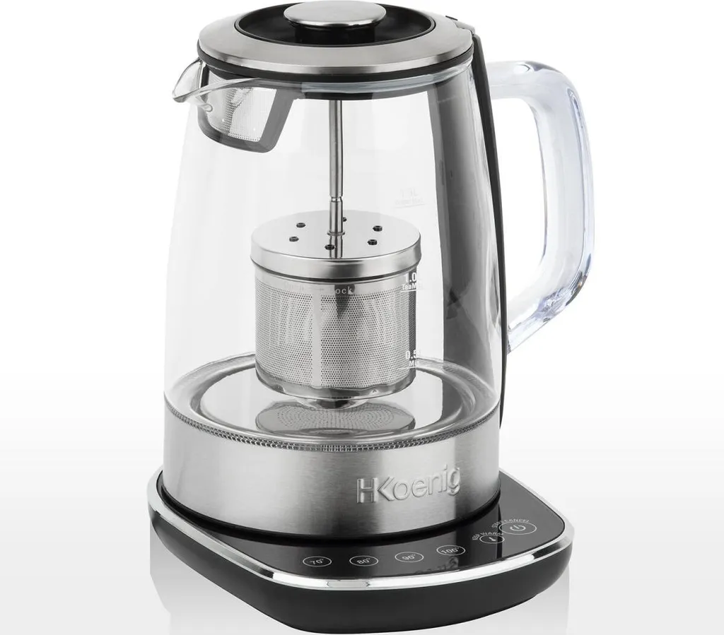 Machine à Thé et Bouilloire Électrique en Verre avec Infuseur Intégré