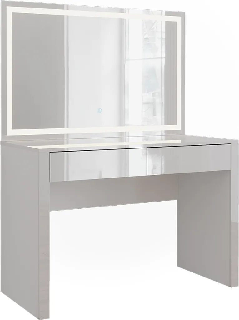 Coiffeuse avec Miroir LED Lumineux Vicco Annabelle Blanc Haute Brillance