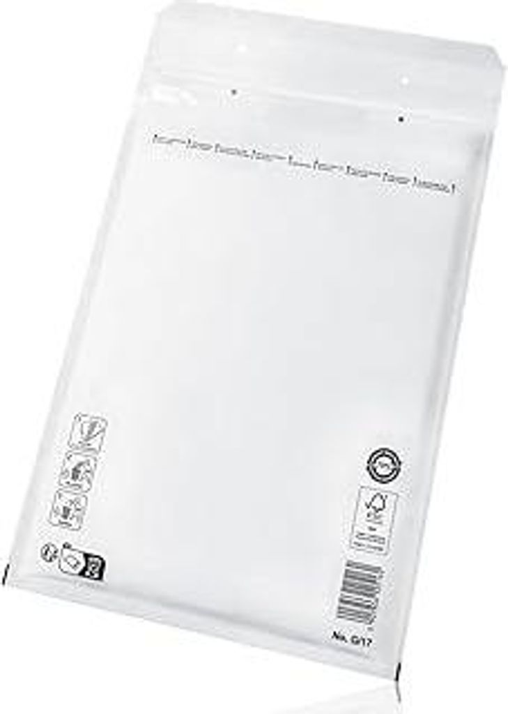 Switory 25stk Luftpolsterumschläge Polsterumschlag Versandtaschen G7(250 x 350 mm) 17/G, Weiß Luftpolstertaschen geeignet für (DIN A4+ / C4, Ver...
