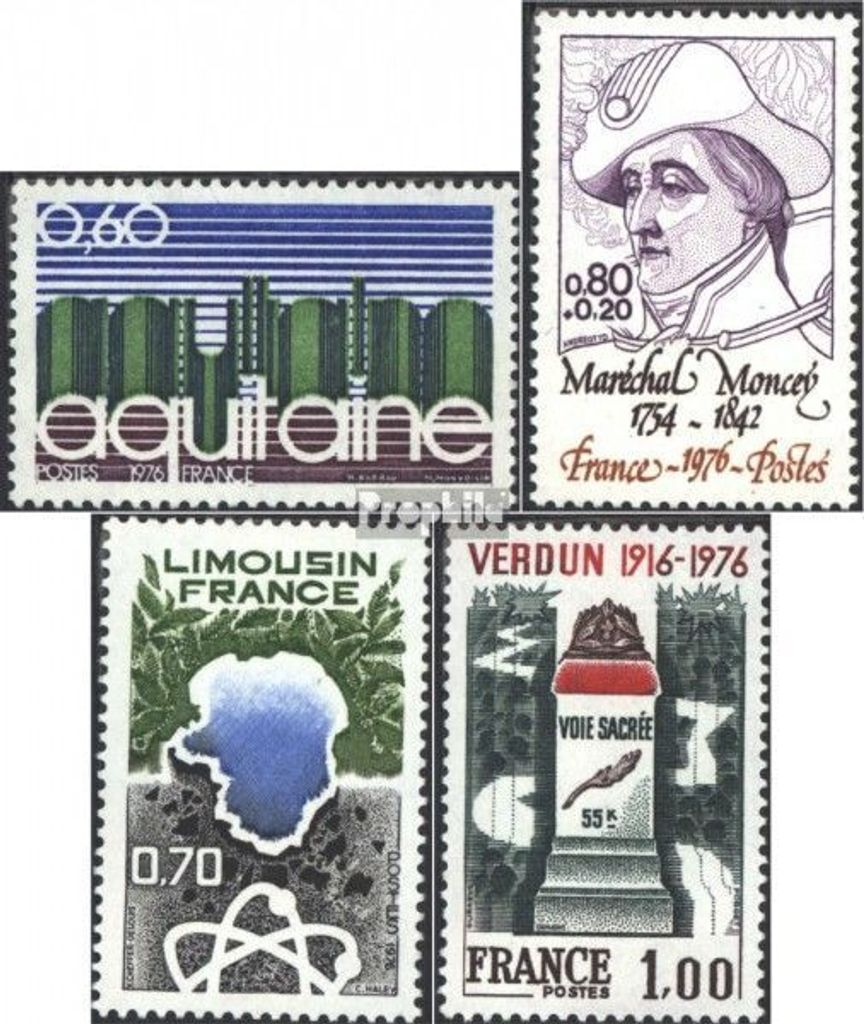 Briefmarken Frankreich 1976 Mi 1964,1965,1966,1967 (kompl.Ausg.) postfrisch Regionen