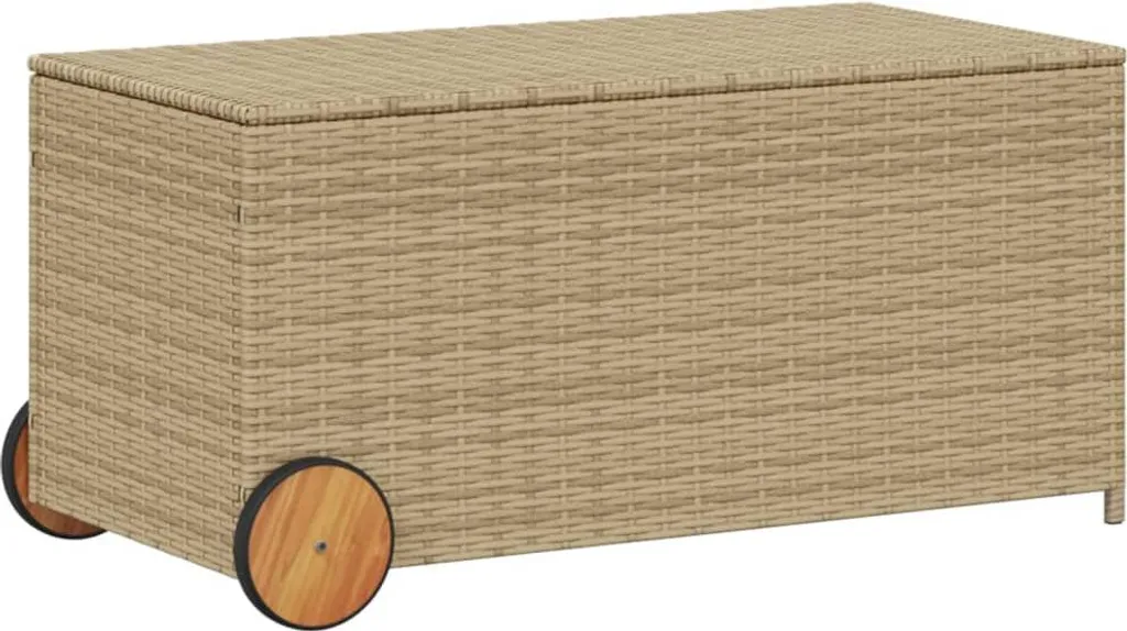 Cassapanca da Giardino 190L Poly Rattan Beige vidaXL - Resistente UV
