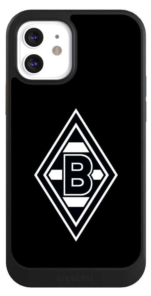 NIVOCASE Hülle für Apple iPhone 12 Handyhülle NIVOcore Case Schwarz Borussia Mönchengladbach Gladbach Wappen