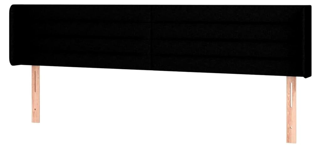 Kopfteil mit Ohren für Bettgestell Bettzubehör Schlafzimmer Schwarz 203x16x78/88cm Stoff