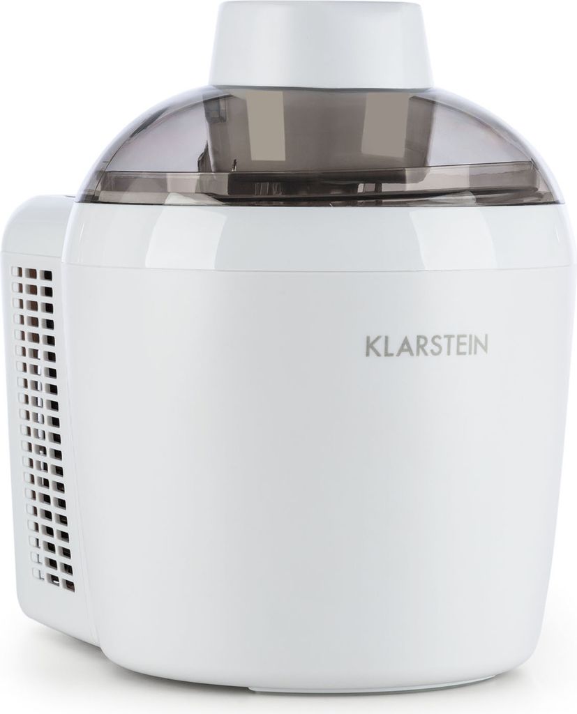 Klarstein Schneeflöckchen - Eiscremebereiter, Eismaschine, Speiseeismaschine, thermoelektrisches Kühlsystem, 700 ml, 0,3 Liter, 6 Programme, weiß