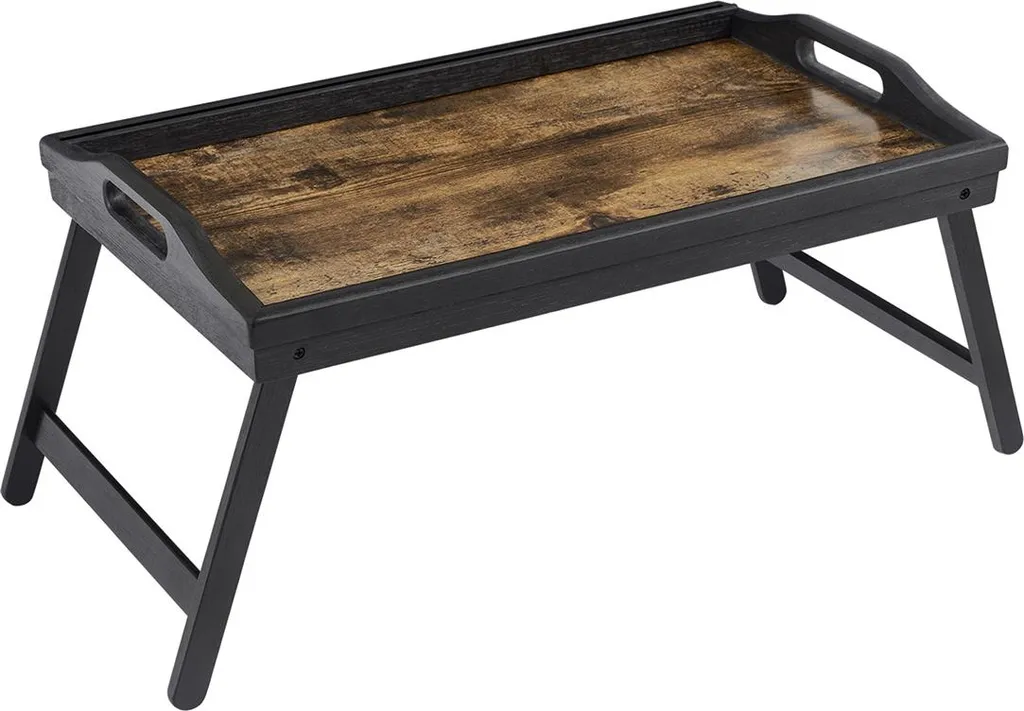 Table de lit pliable en bambou - Support petit-déjeuner et ordinateur