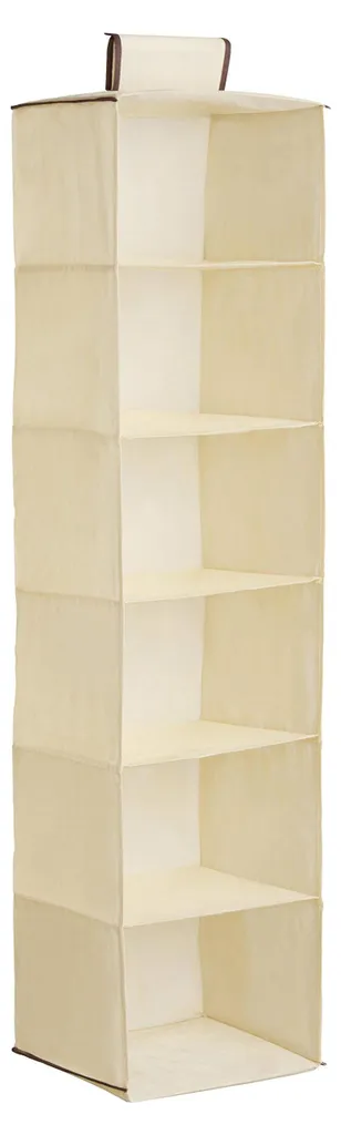 Organisateur de placard suspendu coloris crème - Rangement 6 cases