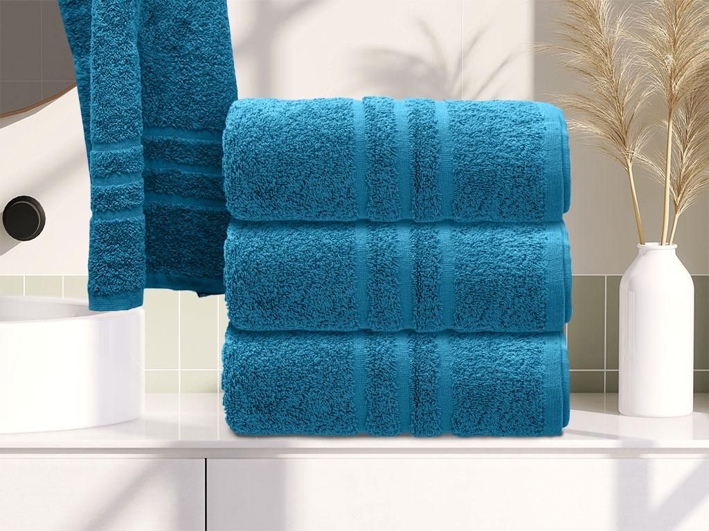 Asciugamano classico 50 x 100 cm ciano, 100% cotone Immagine del prodotto 