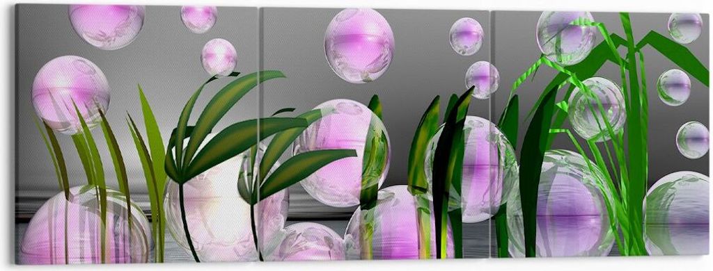 Bild auf Leinwand - Leinwandbild - Computer Grafik Blase - 150x50cm - Wand Bild - Wanddeko - Leinwanddruck - Bilder - Kunstdruck - Wanddekoration -...