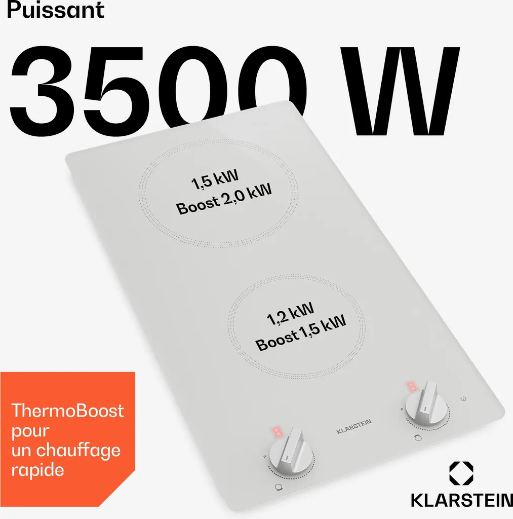 Plaque Induction Compacte 3500W avec Commandes Rotatives Kochheld - 3