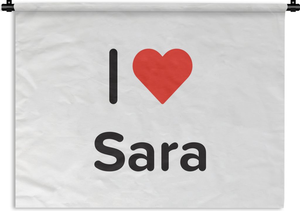 MuchoWow Wandteppich Wandbehang Ich liebe - Sara - Mädchen 90x67.5 cm Tapisserie Dekoration Wandtuch - Fototeppich - Wand-Skulpturen