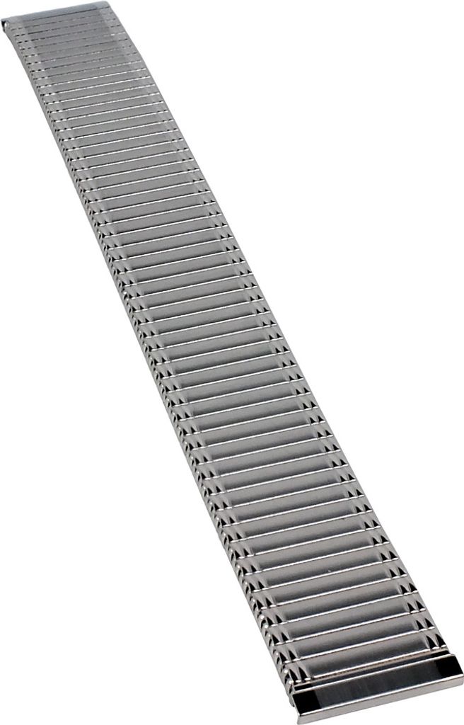 Minott | Uhrenarmband Zugband silberfarben, teilpoliert 31636S, Stegbreite:12mm