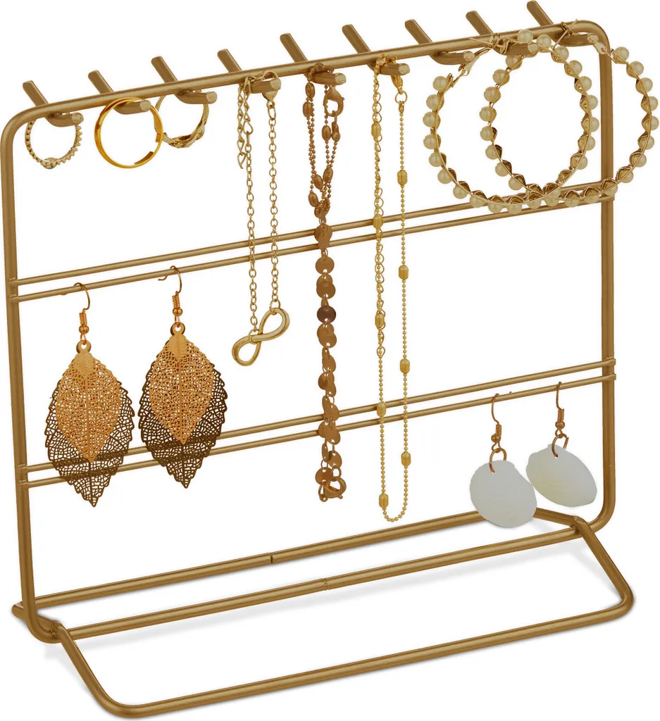 Organizer Gioielli Relaxdays: Stand Moderno per Orecchini e Collane
