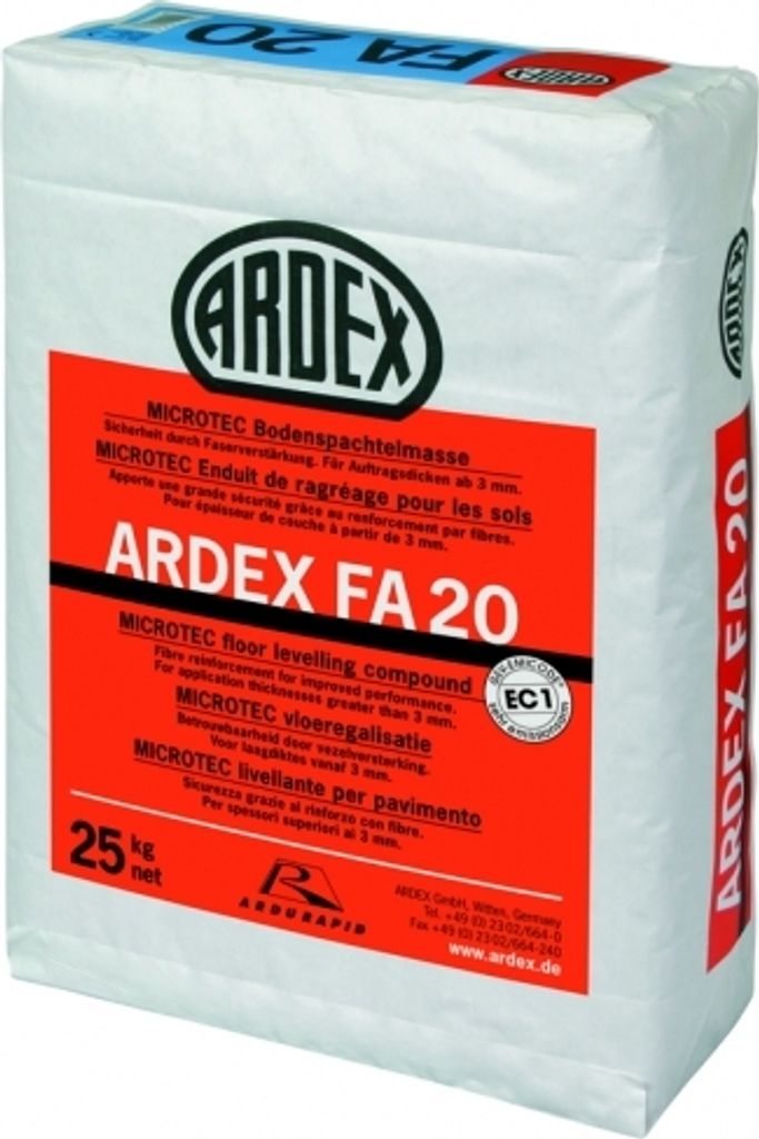 ARDEX FA 20 Faserarmierte Bodenspachtelmasse 25 kg/ Sack Produktbild 