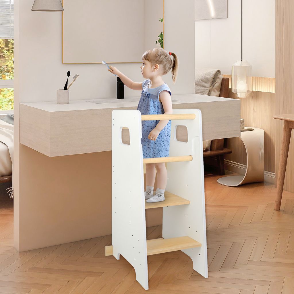 Lernturm aus Holz,Learning Tower,Kippschutz Kindermöbel für Kinder,Montessori Küchenhelfer Stehhilfe Tritthocker für Küche/Arbeitsplatte 90x42...