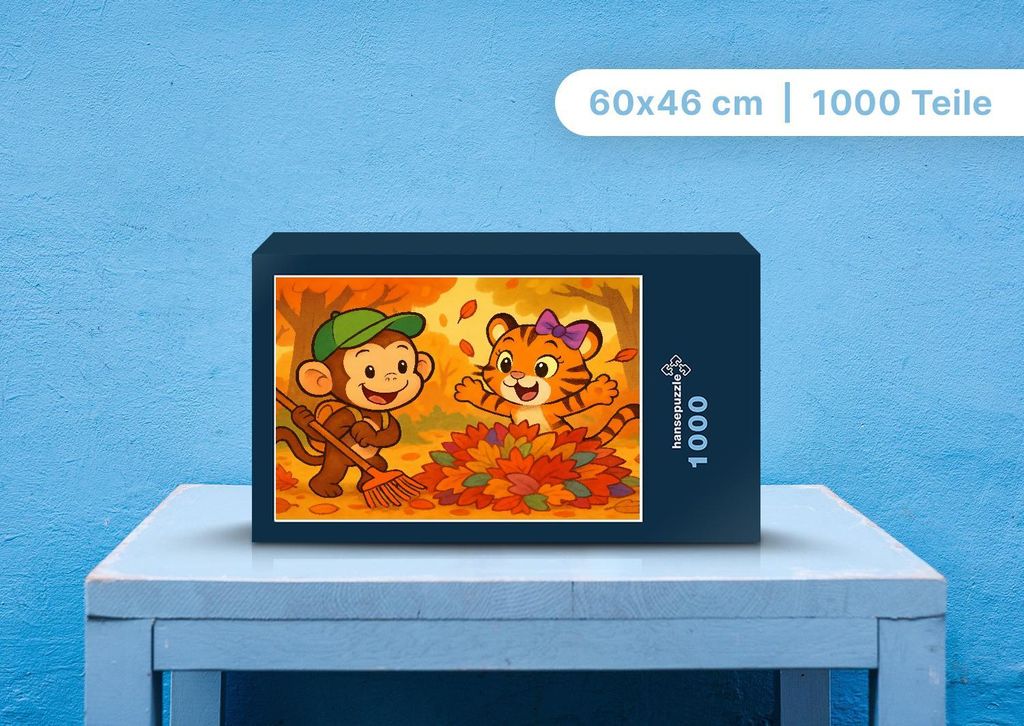 hansepuzzle 110375 - Milo und Tina Puzzle, 1000 Teile, Kinder, 60,0 x 46,0cm mit hochwertiger Aufbewahrung, Kartonbox & Beutel