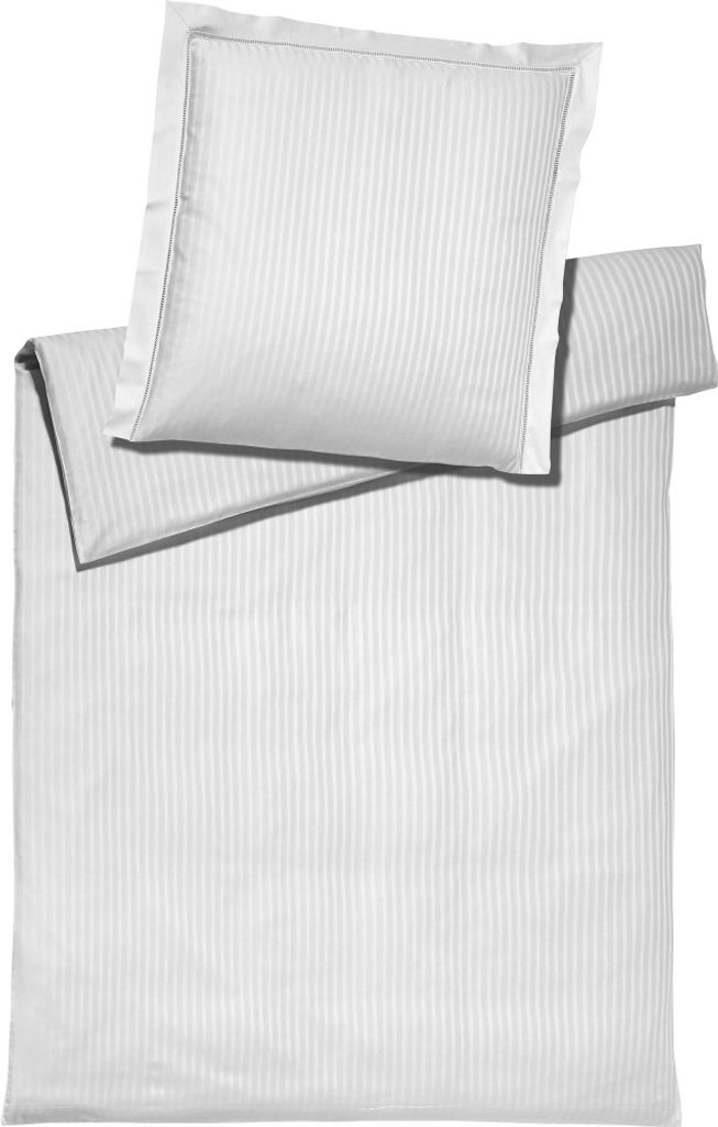 elegante Mako-Satin-Bettwäsche-Garnitur 2280 White House Farbe weiß Größe 155x200cm+40x80