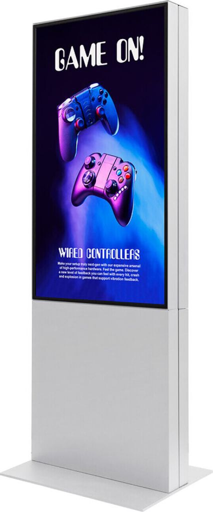 Showdown Displays Digitale Smart Line Infostele doppelseitig mit Samsung-Bildschirm - 50 Zoll - Weiß