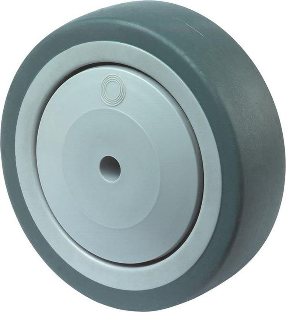 BS Rollen Rad Durchmesser 80mm Tragkraft 80kg Gummirad grau Nabenlänge 37mm - A85.081