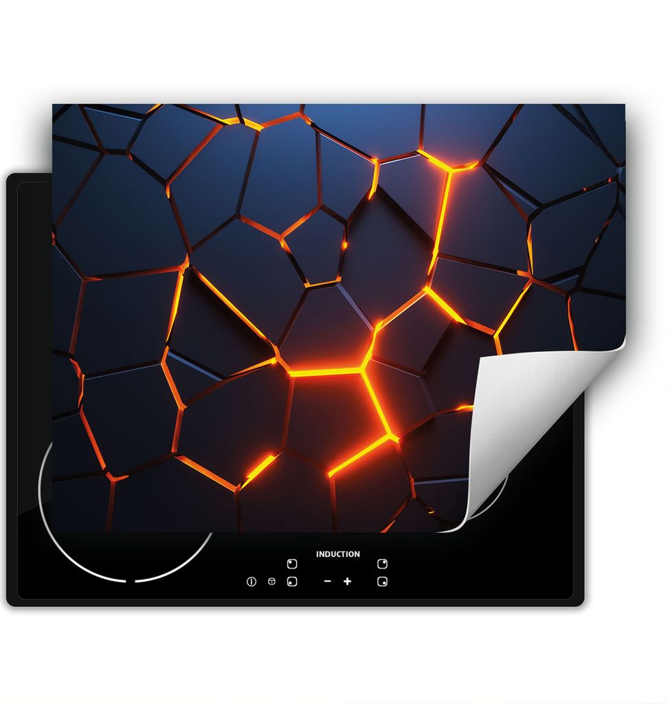 DarHaus Herdabdeckplatte 80x52 cm Anti Rutsch Matte Aufrollbar, Muster 3D
