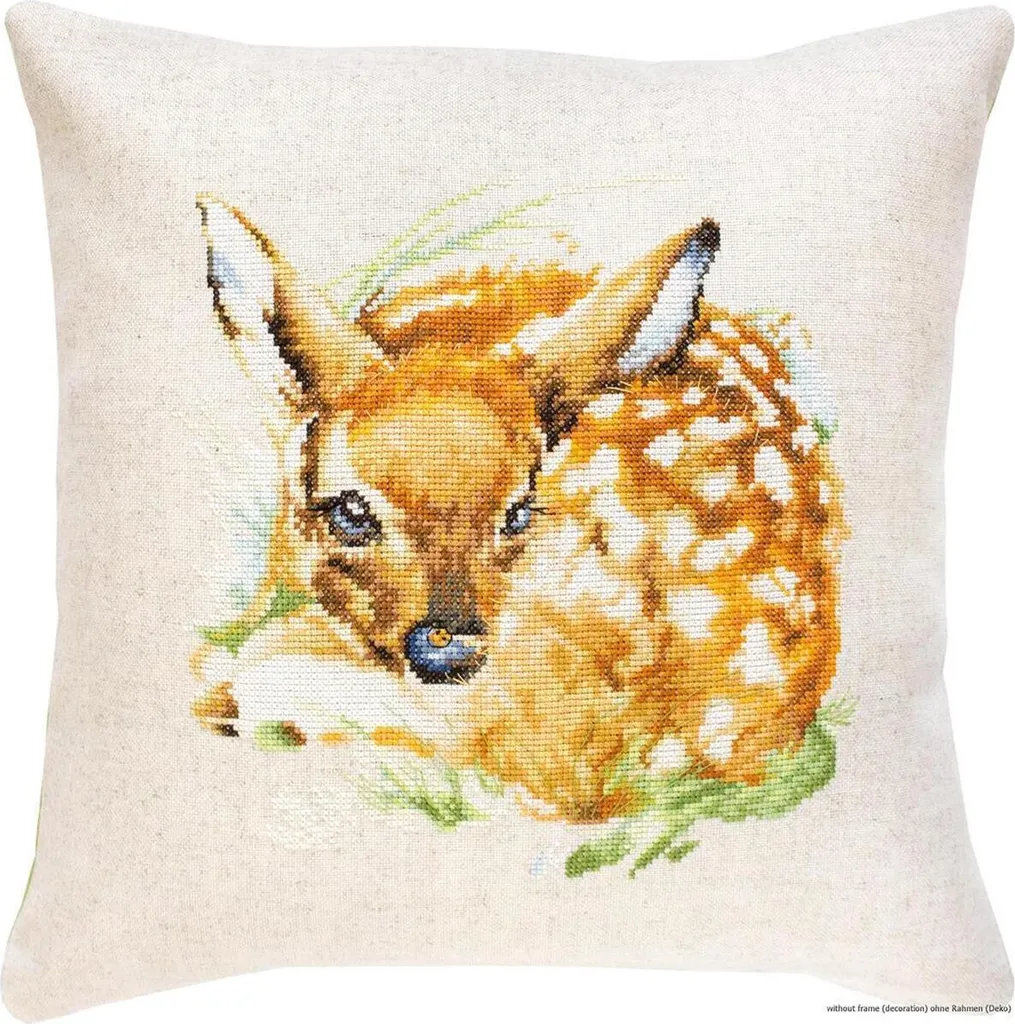 Housse de coussin point de croix Bambi 40x40cm - Kit Luca-S à broder