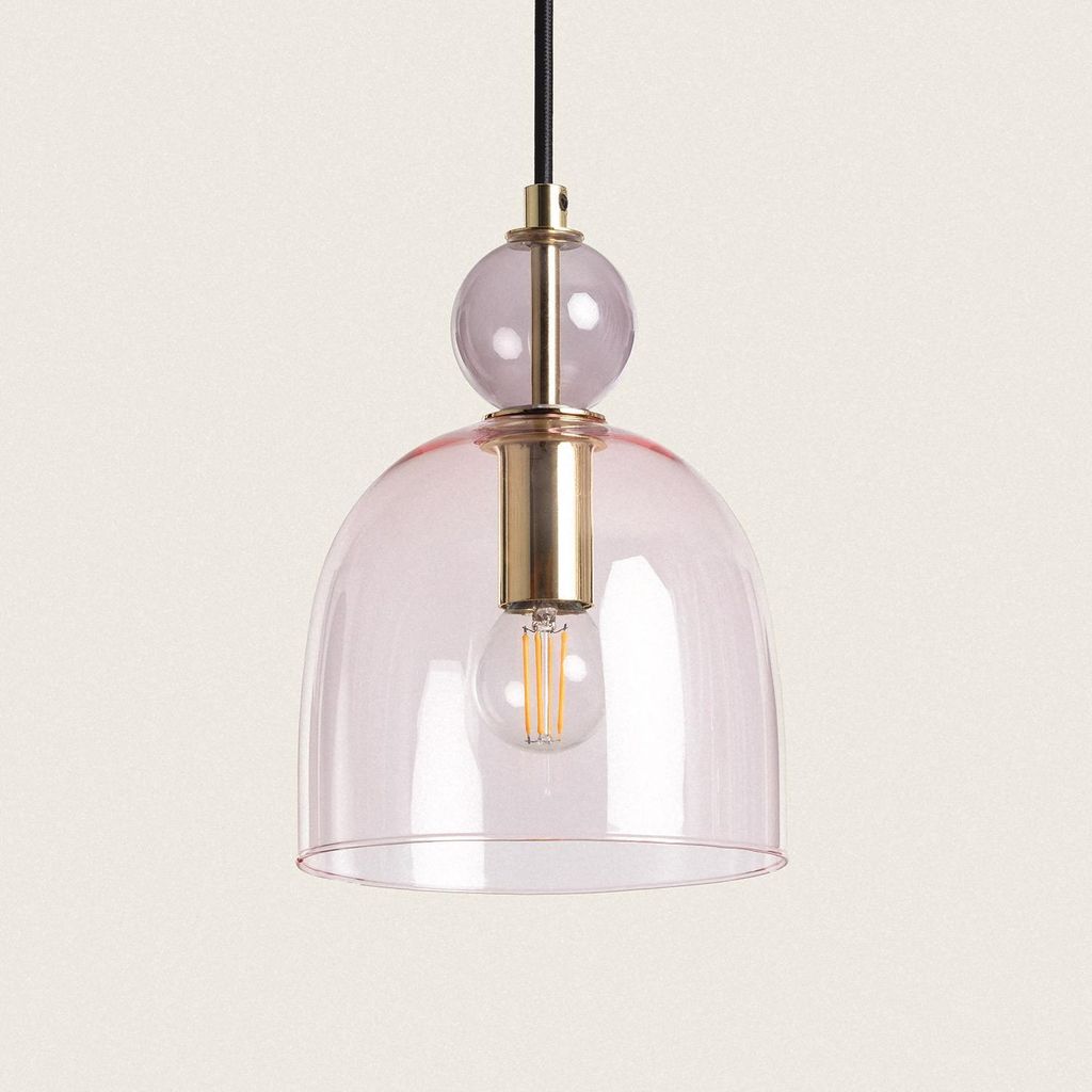 Hängleuchte aus Metall und Glas Mono-Baudelaire Rosa