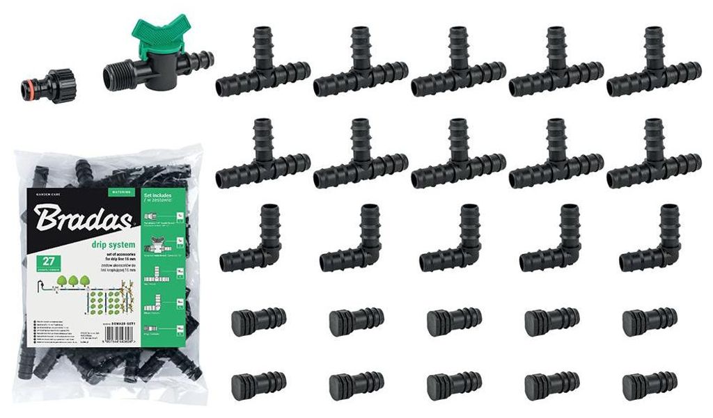 BRADAS Set di 27 accessori per tubo flessibile da 16 mm Immagine del prodotto 