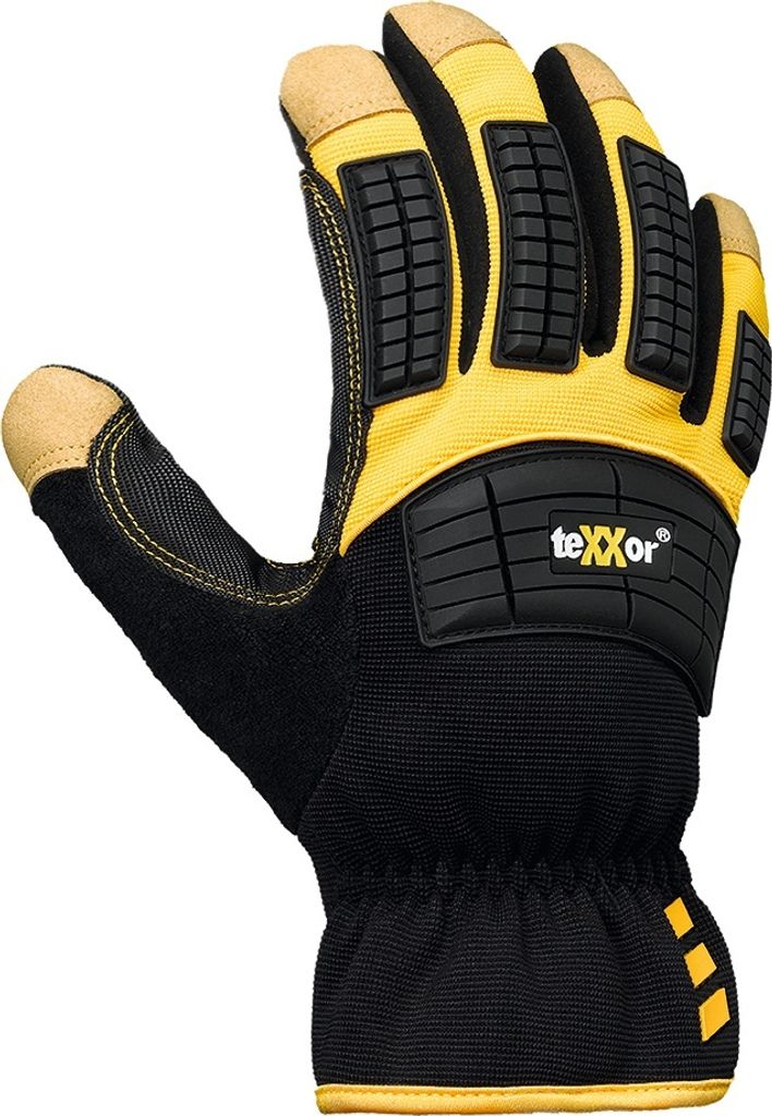 teXXor topline Kuhleder-Handschuhe OCALA, SB-Verpackung, Gelb/Schwarz