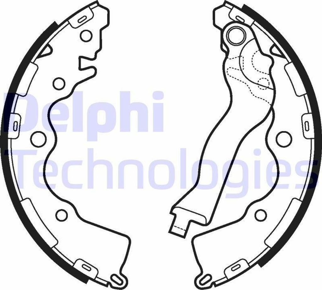 DELPHI Bremsbackensatz Trommelbremse Hinten für KIA CERATO Produktbild 