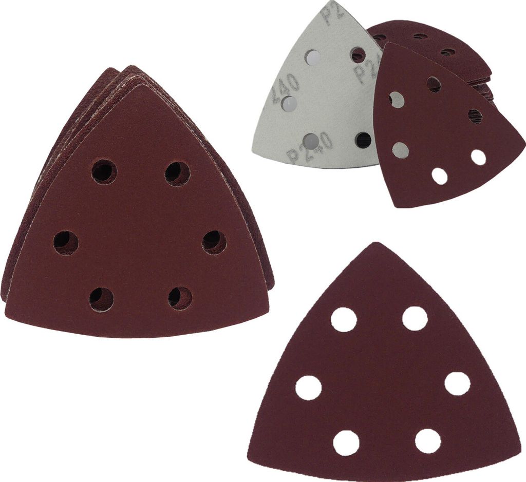 25 Stück Delta Schleifdreiecke 93x93x93mm Körnung P180 KLETT Schleifscheiben Schleifpapier mit 6 Loch Deltaschleifer Schleifblätter BOHRFUX