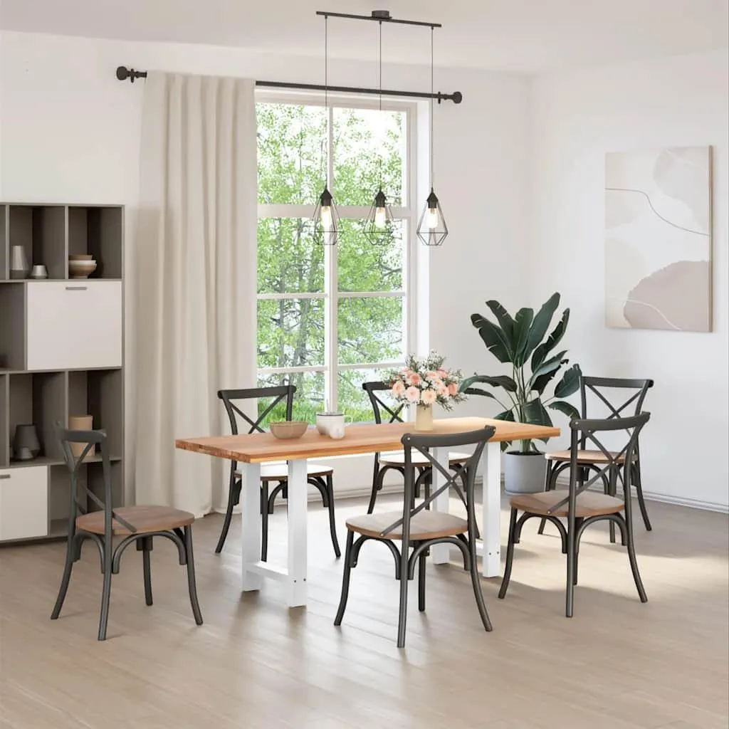 Set 2 Gambe vidaXL in Acciaio Bianco per Tavolo Design 50x72 cm