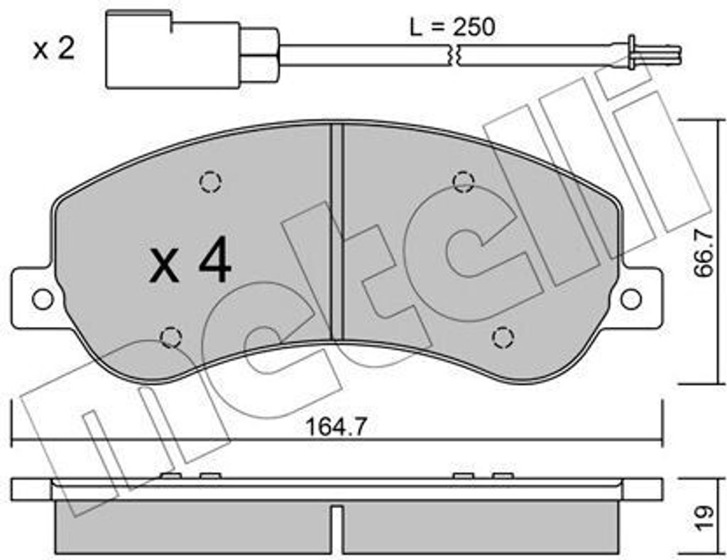 METELLI Bremsbeläge Satz Vorne Bremsklötze für FORD Transit Mk6 Kasten (V347, V348, FA) 22-0680-0