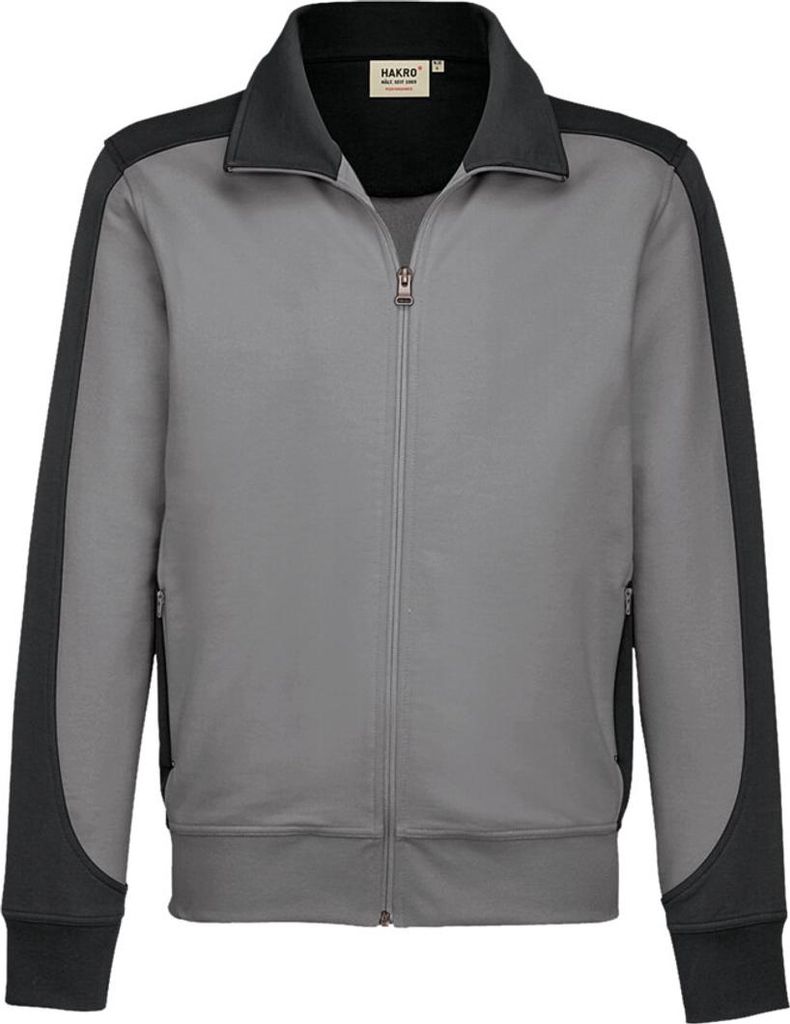 HAKRO Sweatjacke Contrast Performance #477 Gr. S titan/anthrazit