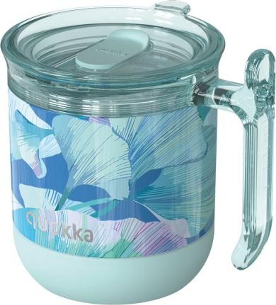 Quokka Wave Smartgrip, Edelstahl-Thermobecher Ginkgo Leaves, 260ml, 40270