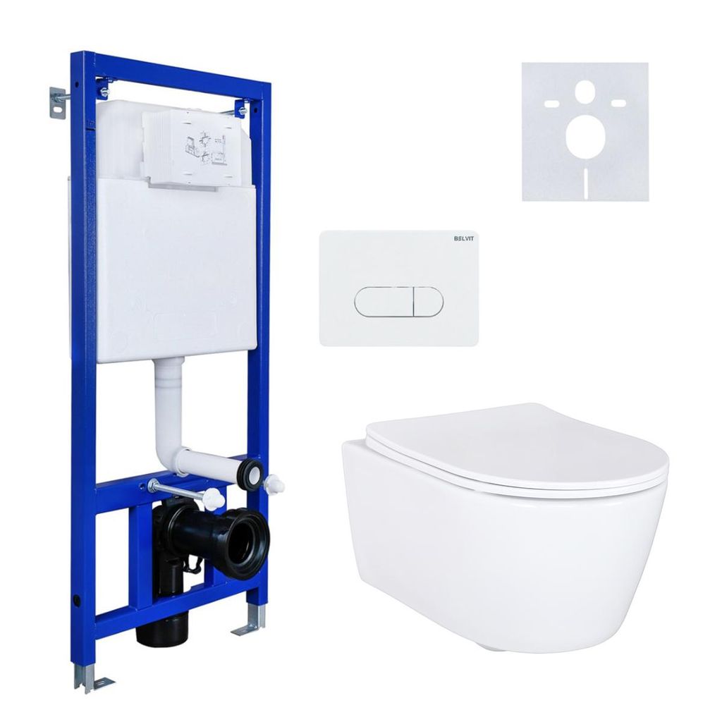 Aloni Wand-WC AL5509Komplett 35x35x51 cm, Hänge-WC mit Produktbild 