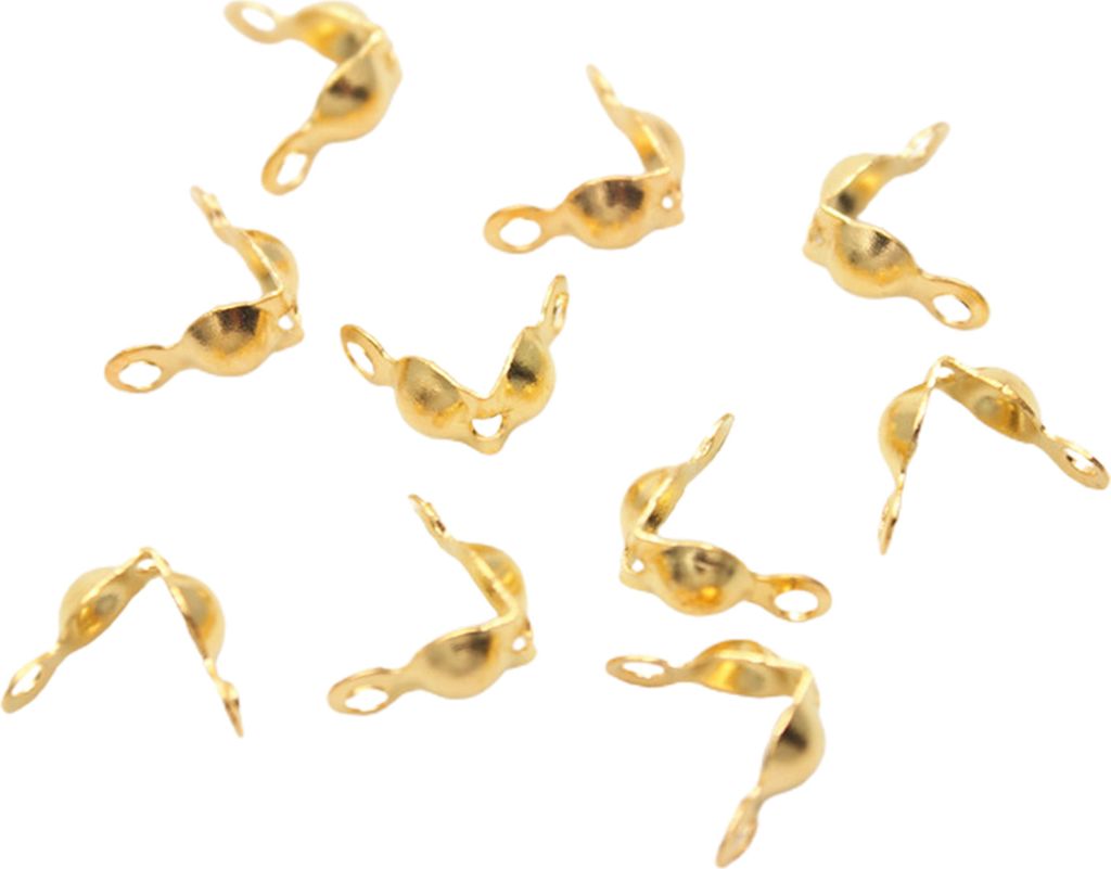 200pcs/Pack -Perlen -Tipps Elektroplate DIY Kupferschmuck Clamshell Calotte Crimp End Caps Haushaltsvorräte-Golden