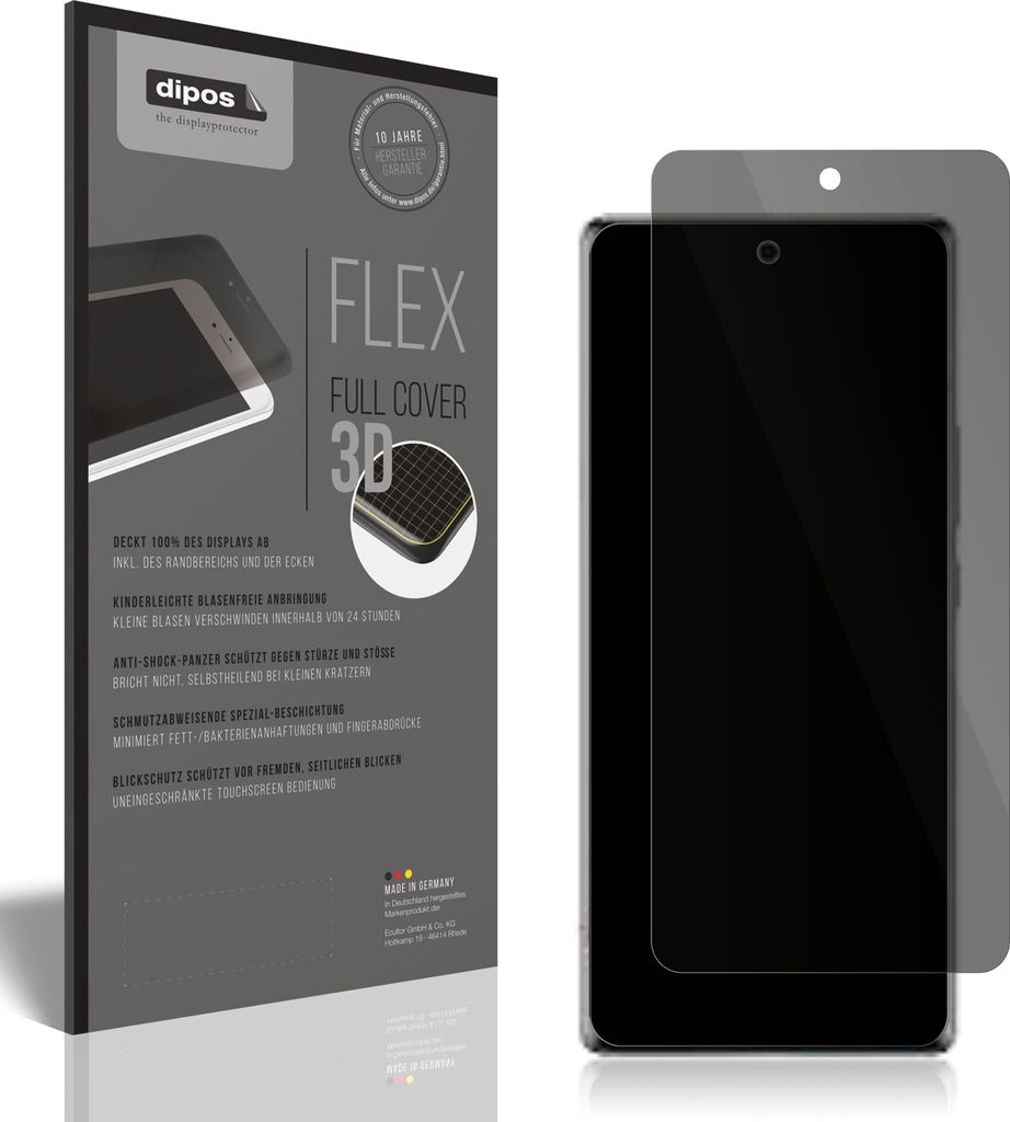 Full Cover Privacy Blickschutzfolie für Tecno Spark 20 Pro+ Folie Anti-Shock